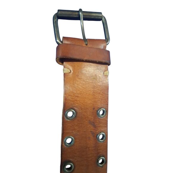 Y2k Gap Gromet Genuine Leather 2" Belt Women's Small Grungecore Distressed Prep - Picture 6 of 9